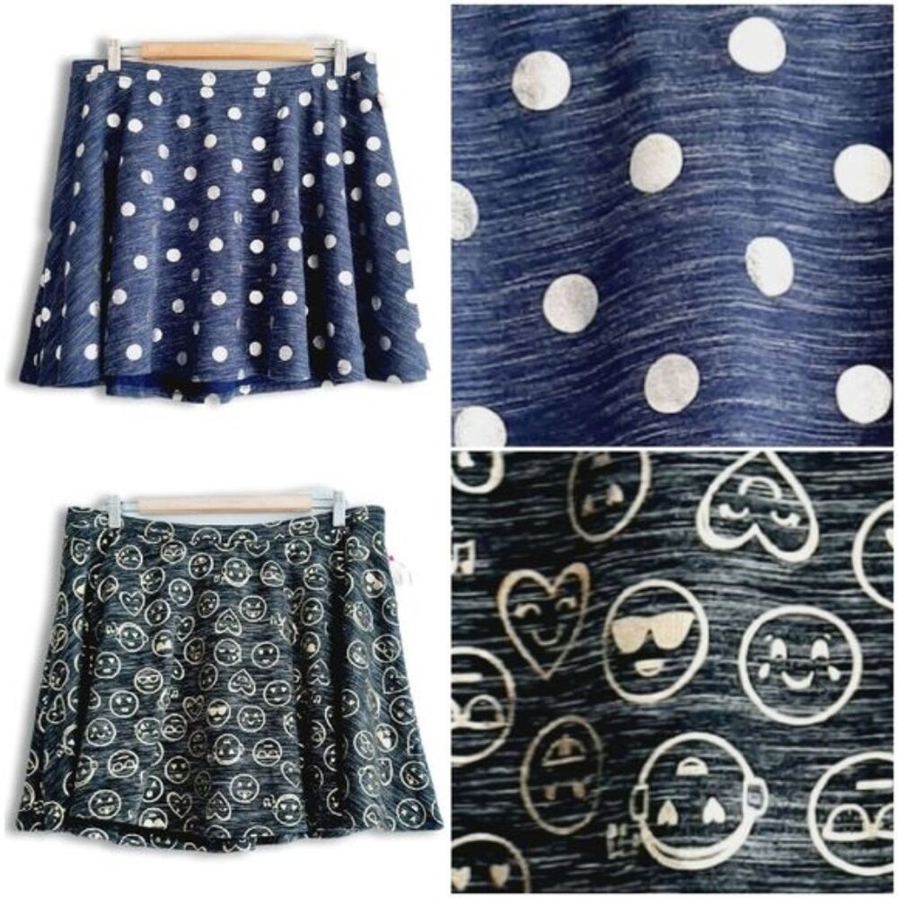 AUTHENTIC AMERICAN HERITAGE \ 2X Terry Circle Mini Skirt Blue & Black Sz 20